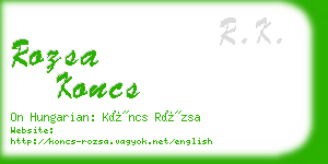 rozsa koncs business card